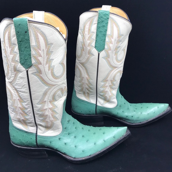 RIOS OF MERCEDES Ostrich Leather Cowboy Boots - Picture 4 of 8